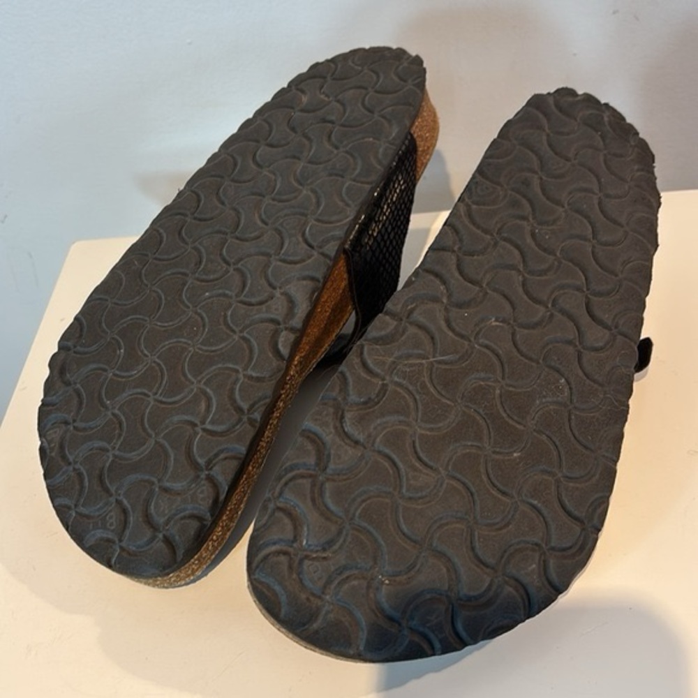 BIRKENSTOCK Gizeh SANDALS WOMEN 41 Black snake print - Picture 4 of 6